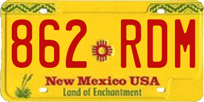 NM license plate 862RDM