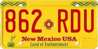 NM license plate 862RDU