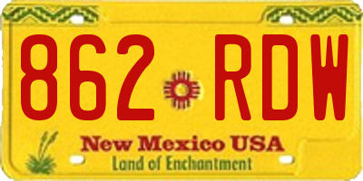 NM license plate 862RDW