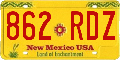 NM license plate 862RDZ
