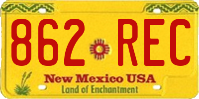 NM license plate 862REC