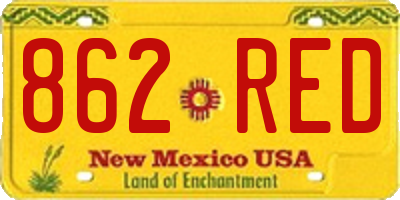 NM license plate 862RED