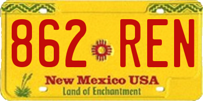 NM license plate 862REN