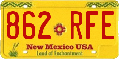 NM license plate 862RFE