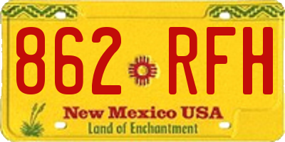 NM license plate 862RFH