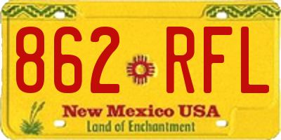 NM license plate 862RFL