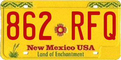 NM license plate 862RFQ