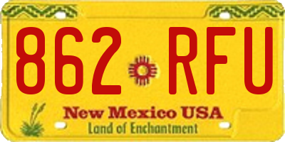 NM license plate 862RFU