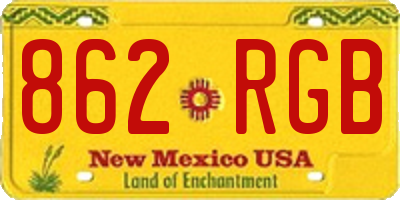 NM license plate 862RGB