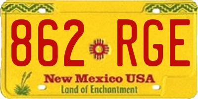 NM license plate 862RGE