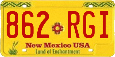 NM license plate 862RGI