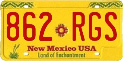 NM license plate 862RGS