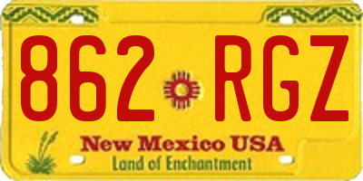 NM license plate 862RGZ