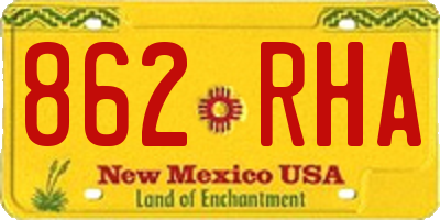NM license plate 862RHA
