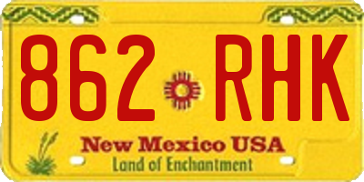NM license plate 862RHK