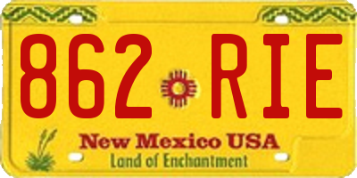 NM license plate 862RIE