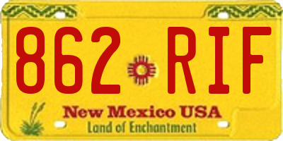 NM license plate 862RIF