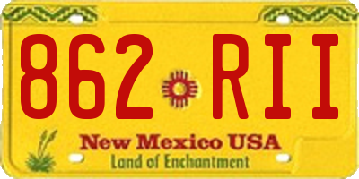 NM license plate 862RII