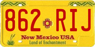 NM license plate 862RIJ