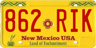NM license plate 862RIK