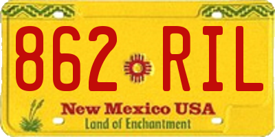 NM license plate 862RIL
