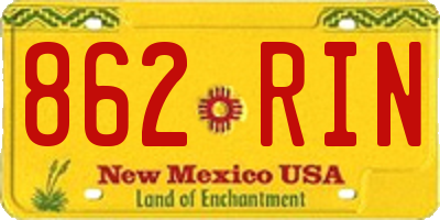NM license plate 862RIN
