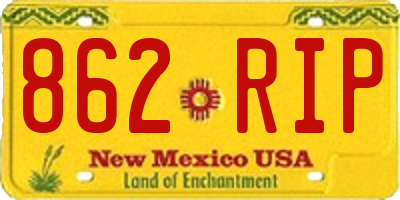 NM license plate 862RIP