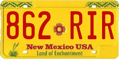 NM license plate 862RIR