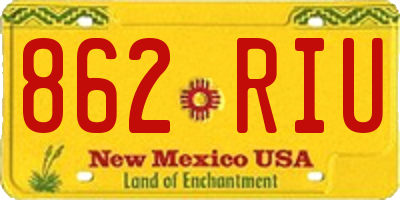 NM license plate 862RIU