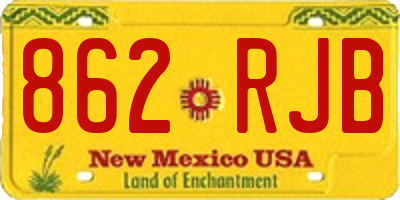 NM license plate 862RJB