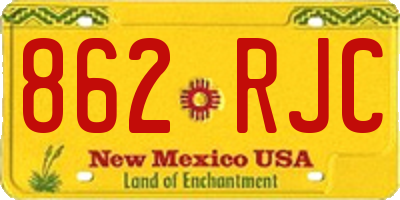 NM license plate 862RJC