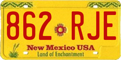 NM license plate 862RJE