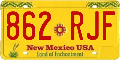 NM license plate 862RJF