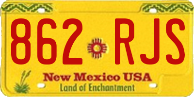 NM license plate 862RJS
