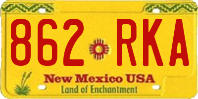 NM license plate 862RKA