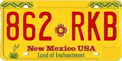 NM license plate 862RKB