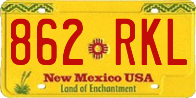 NM license plate 862RKL