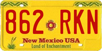 NM license plate 862RKN