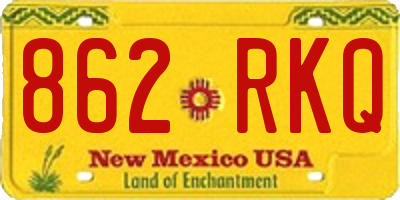 NM license plate 862RKQ