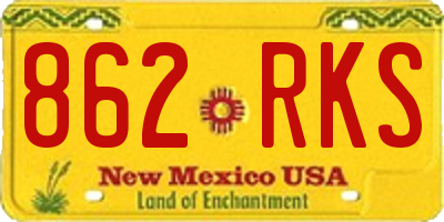 NM license plate 862RKS