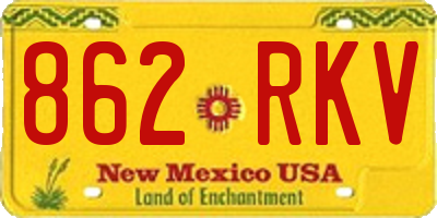 NM license plate 862RKV