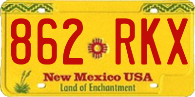 NM license plate 862RKX