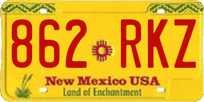 NM license plate 862RKZ