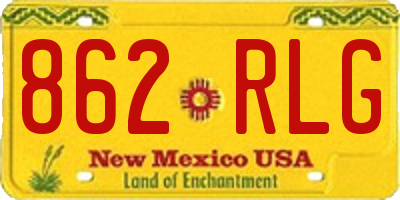 NM license plate 862RLG