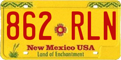 NM license plate 862RLN