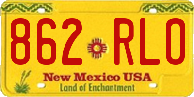 NM license plate 862RLO