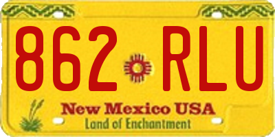 NM license plate 862RLU