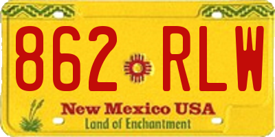 NM license plate 862RLW