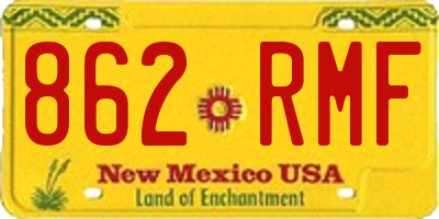 NM license plate 862RMF