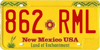 NM license plate 862RML
